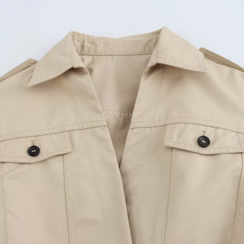 ZARA Minimalist Solid Belted Coat
